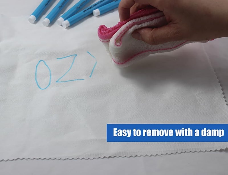 OZXTYO Washable Fabric Markers for Sewing,5 Pack,Blue,Erasable Sewing Markers for Fabric,Water Soluble Embroidery Pen,Fabric Marking Pen,Fabric Marking Pens for Quilting,Sewing Supplies and Accessories - Image 3